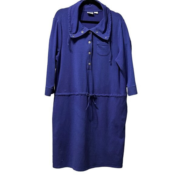 Chico’s Zenergy women’s size 3 blue drawstring waist and neck dress or tunic - Picture 1 of 8